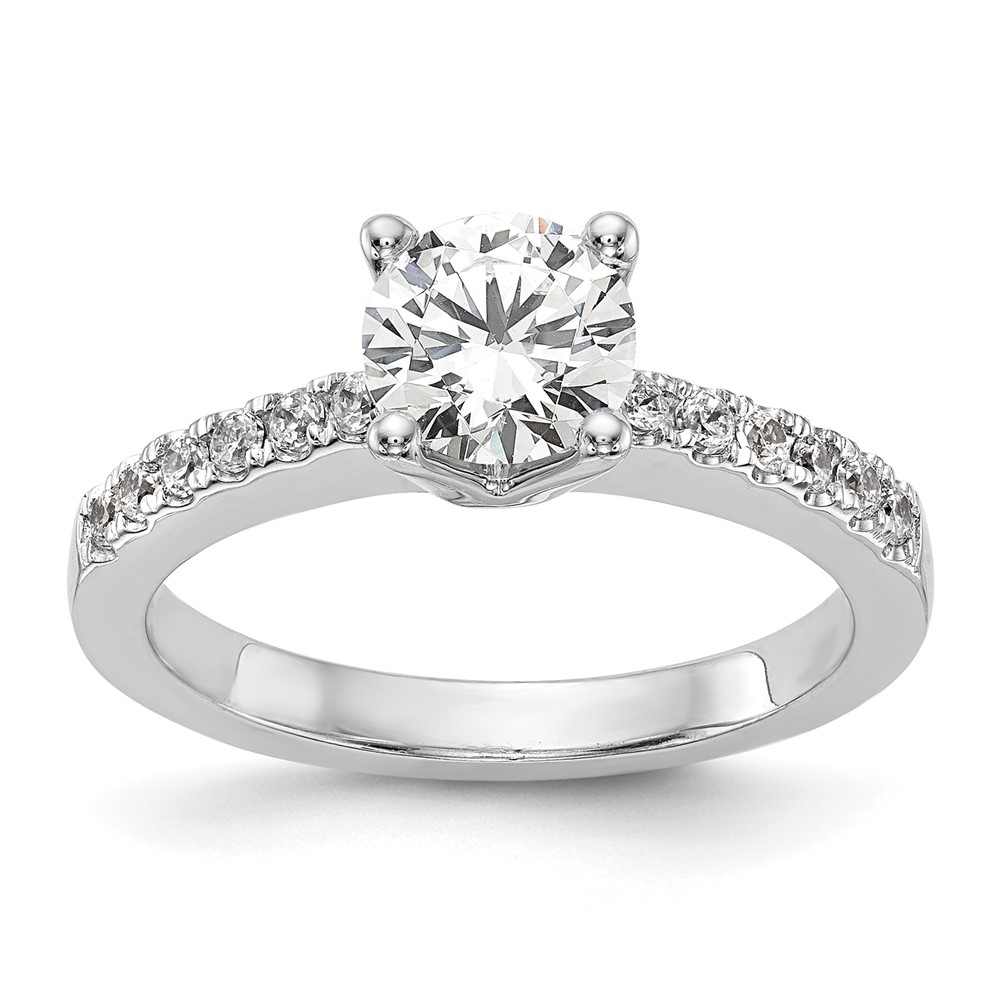 True Origin 14K White Gold 1/3 carat Lab Grown Diamond VS  D E F  Semi Mount Round Engagement Ring (RM2593E-100-WLD)