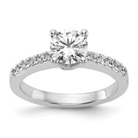 True Origin 14K White Gold 0.33 Carat Lab Grown Diamond VS+ F+ Semi-Mount Round Engagement Ring view 1
