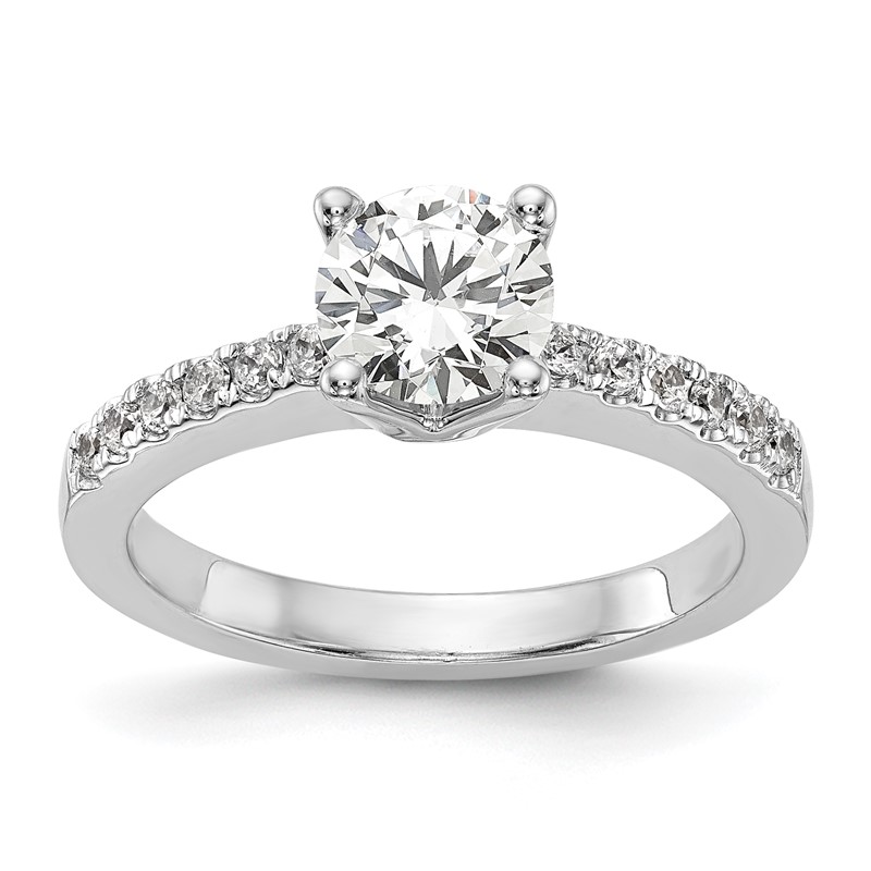 True Origin 14K White Gold 1/3 carat Lab Grown Diamond VS  D E F  Semi Mount Round Engagement Ring