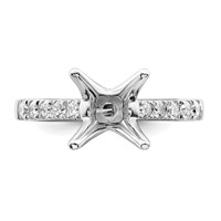 True Origin 14K White Gold 0.38 Carat Lab Grown Diamond VS+ F+ Semi-Mount Round Engagement Ring view 4