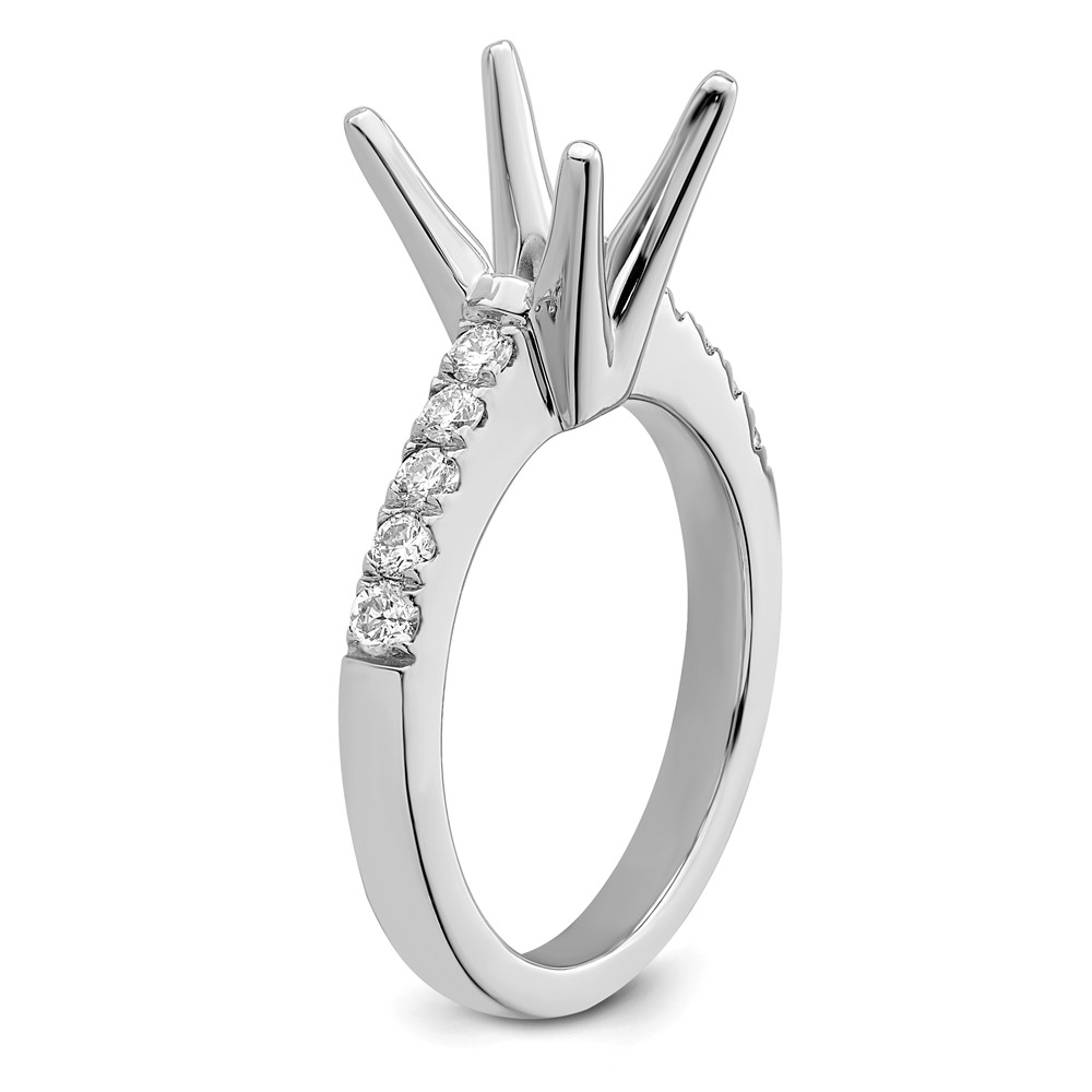 True Origin 14K White Gold 3/8 carat Lab Grown Diamond VS  D E F  Semi Mount Round Engagement Ring (RM2593E-200-WLD)