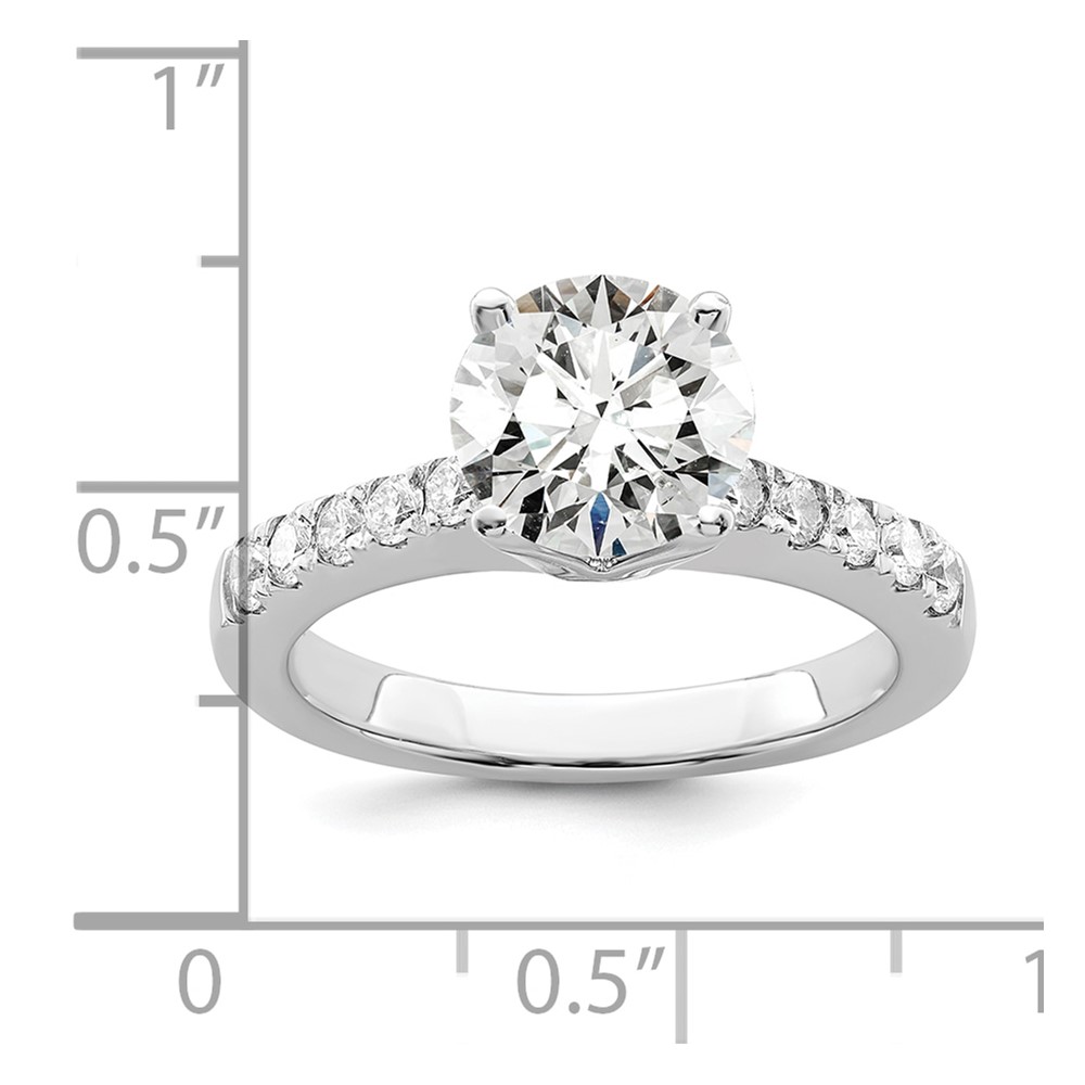 True Origin 14K White Gold 3/8 carat Lab Grown Diamond VS  D E F  Semi Mount Round Engagement Ring (RM2593E-200-WLD)