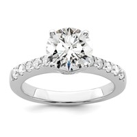 True Origin 14K White Gold 0.38 Carat Lab Grown Diamond VS+ F+ Semi-Mount Round Engagement Ring view 1