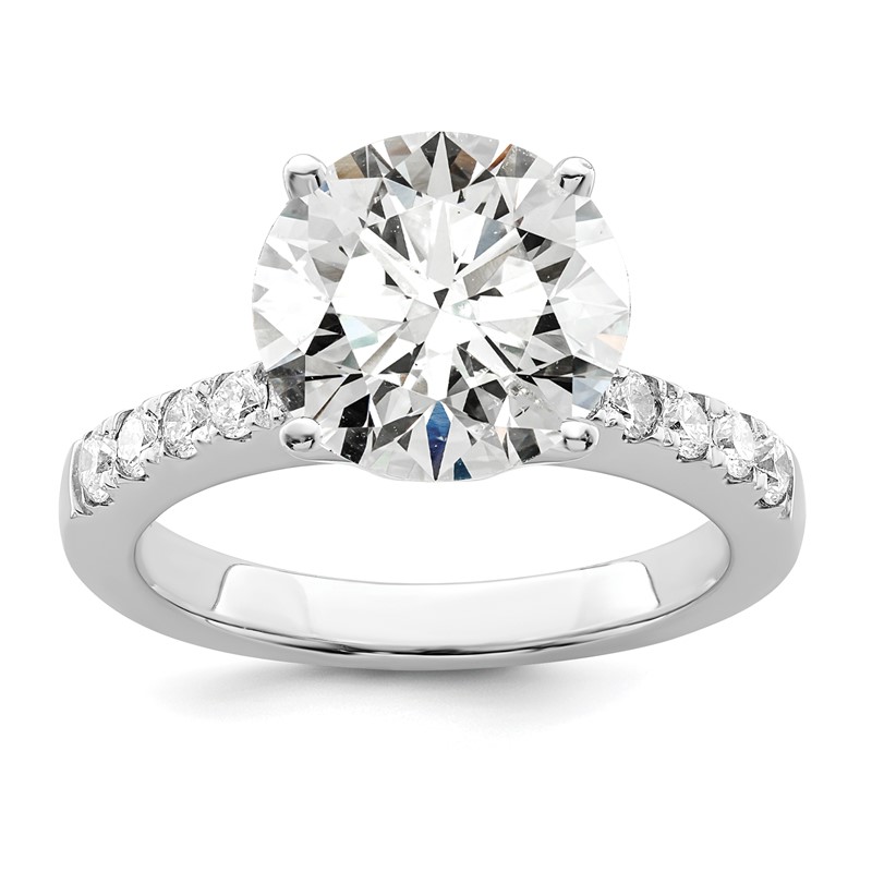 True Origin 14K White Gold 3/8 carat Lab Grown Diamond VS  D E F  Semi Mount Round Engagement Ring