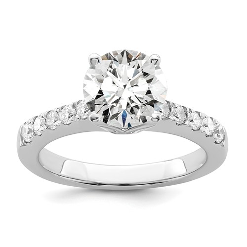 True Origin 14K White Gold 0.38 Carat Lab Grown Diamond VS+ F+ Semi-Mount Round Engagement Ring