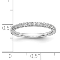 14K White Gold 0.38 Carat Lab Grown Diamond VS SI+ G+ Complete Wedding Band view 3