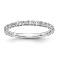 14K White Gold 0.38 Carat Lab Grown Diamond VS SI+ G+ Complete Wedding Band view 1