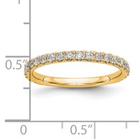 14K Yellow Gold 0.38 Carat Lab Grown Diamond VS SI+ G+ Complete Wedding Band view 3