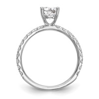 14K White Gold 0.33 Carat Lab Grown Diamond VS SI+ G+ 1 Carat Center Round Semi Mount Engagement Ring view 2
