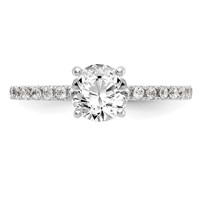 14K White Gold 0.33 Carat Lab Grown Diamond VS SI+ G+ 1 Carat Center Round Semi Mount Engagement Ring view 4