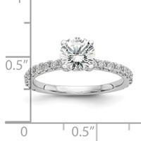 14K White Gold 0.33 Carat Lab Grown Diamond VS SI+ G+ 1 Carat Center Round Semi Mount Engagement Ring view 5