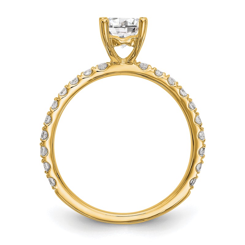14k 1/3 carat Lab Grown Diamond VS/SI+ G+ 1 carat Center Round Semi Mount Engagement Ring
