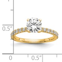14K Yellow Gold 0.33 Carat Lab Grown Diamond VS SI+ G+ 1 Carat Center Round Semi Mount Engagement Ring view 5