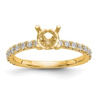 14K Yellow Gold 0.33 Carat Lab Grown Diamond VS SI+ G+ 1 Carat Center Round Semi Mount Engagement Ring view 4