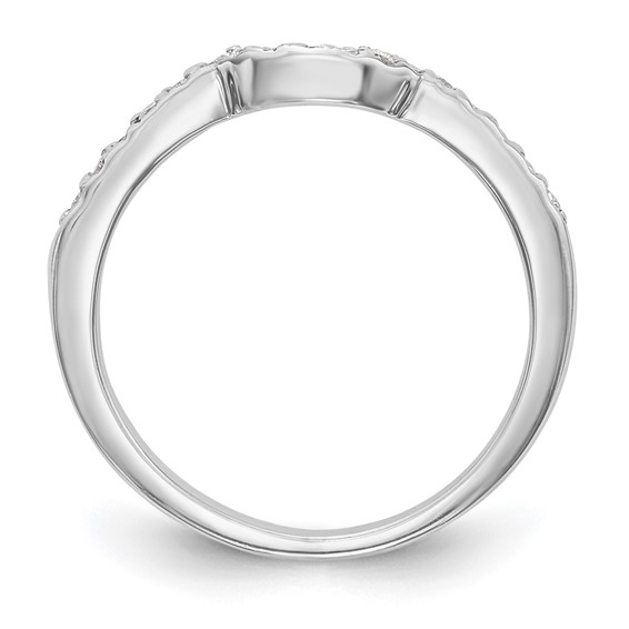 14k White Gold 1/8 carat Diamond Contoured Complete Wedding Band