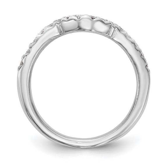 14k White Gold 1/4 carat Diamond Contoured Complete Wedding Band