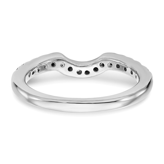 14k White Gold 1/4 carat Diamond Contoured Complete Wedding Band
