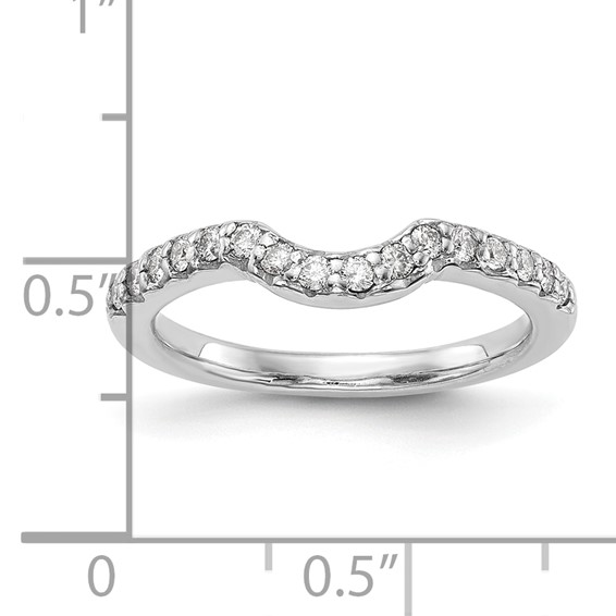 14k White Gold 1/4 carat Diamond Contoured Complete Wedding Band
