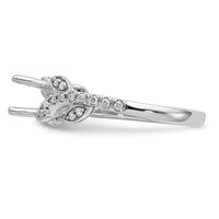 14K White Gold 0.38 Carat Lab Grown Diamond VS SI+ G+ 0.75 Carat Center Round Semi Mount Channel Set Shared Prong Engagement Ring view 4