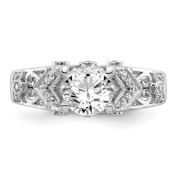14K White Gold Engagement Ring Mounting