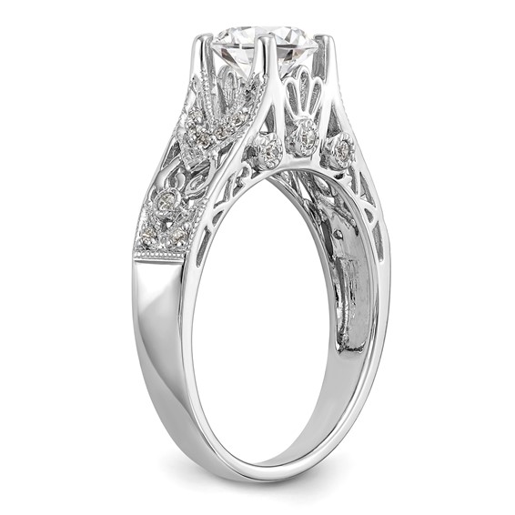 14K White Gold Engagement Ring Mounting