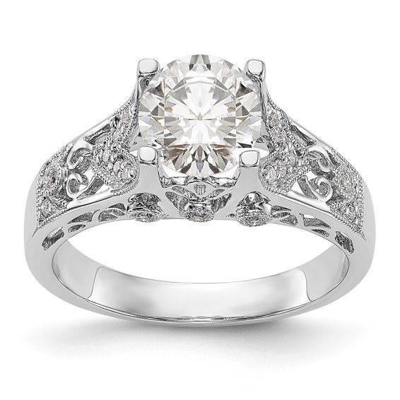 14K White Gold Engagement Ring Mounting
