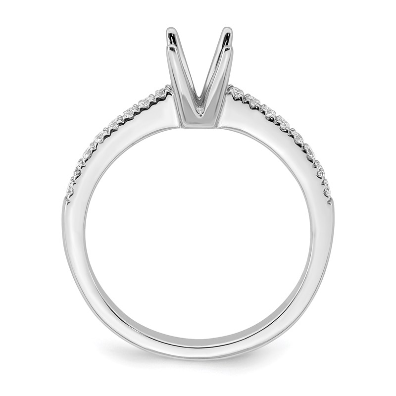 True Origin 14K White Gold 1/6 carat Lab Grown Diamond VS  D E F  Semi Mount Oval Engagement Ring