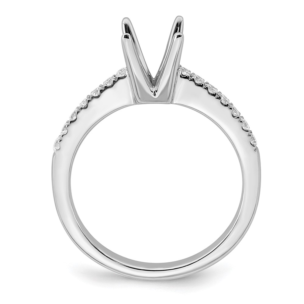 True Origin 14K White Gold 1/4 carat Lab Grown Diamond VS  D E F  Semi Mount Oval Engagement Ring (RM2635E-125-WLD)