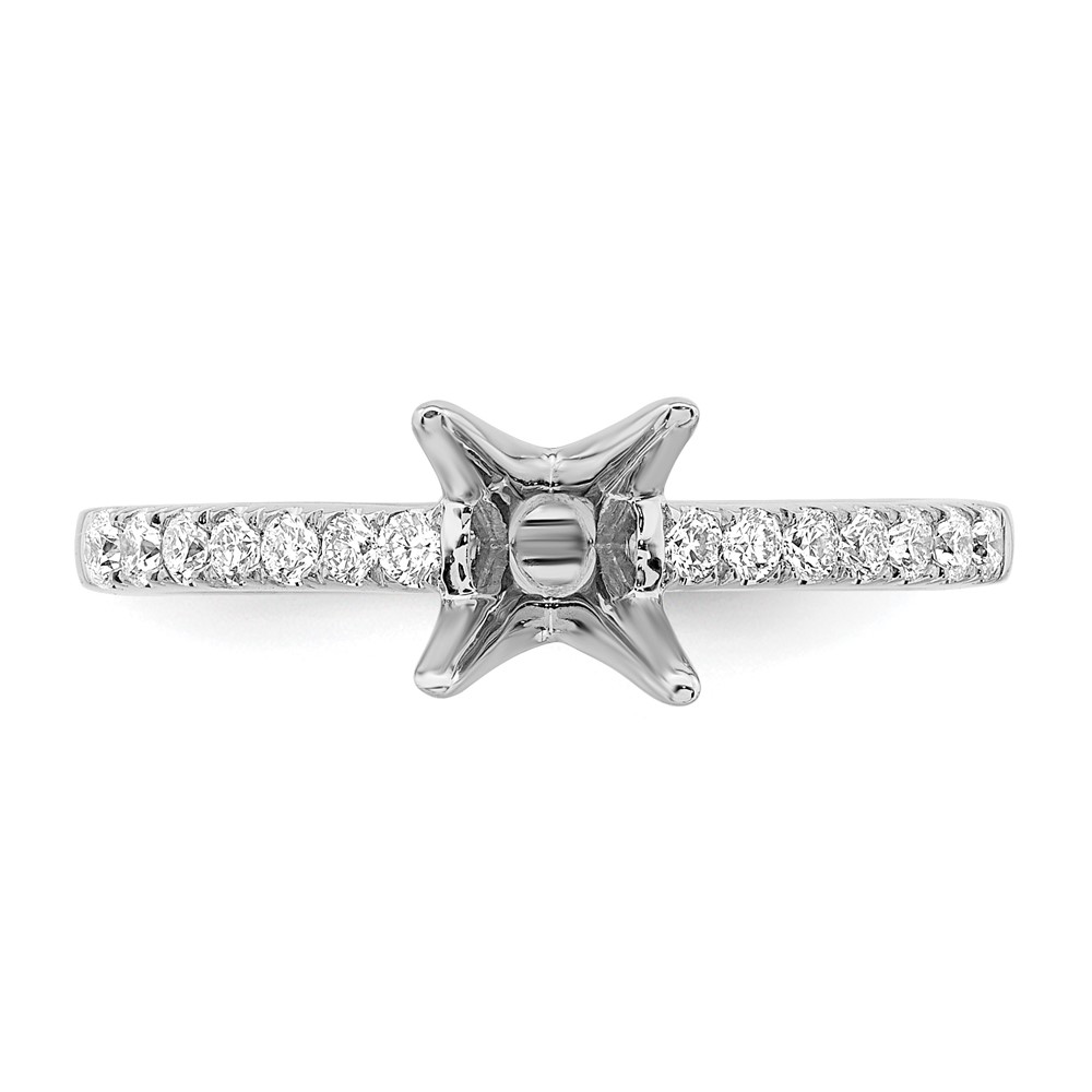 True Origin 14K White Gold 1/4 carat Lab Grown Diamond VS  D E F  Semi Mount Oval Engagement Ring (RM2635E-125-WLD)