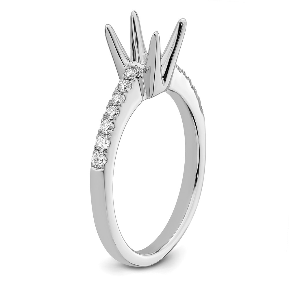 True Origin 14K White Gold 1/4 carat Lab Grown Diamond VS  D E F  Semi Mount Oval Engagement Ring (RM2635E-125-WLD)