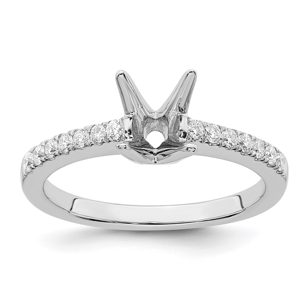 True Origin 14K White Gold 1/4 carat Lab Grown Diamond VS  D E F  Semi Mount Oval Engagement Ring (RM2635E-125-WLD)