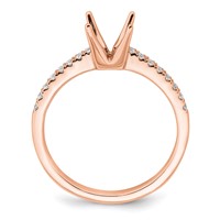 True Origin 14K Rose Gold 0.17 Carat Lab Grown Diamond VS+ F+ Semi-Mount Princess Engagement Ring view 2