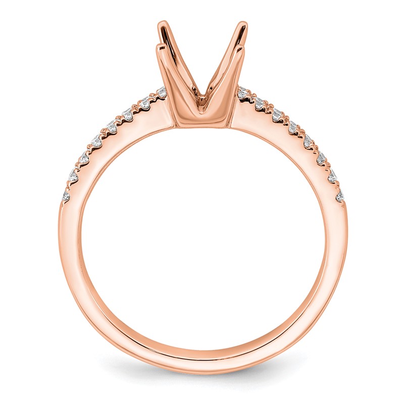 True Origin 14K Rose Gold 1/6 carat Lab Grown Diamond VS  D E F Semi Mount Princess Engagement Ring