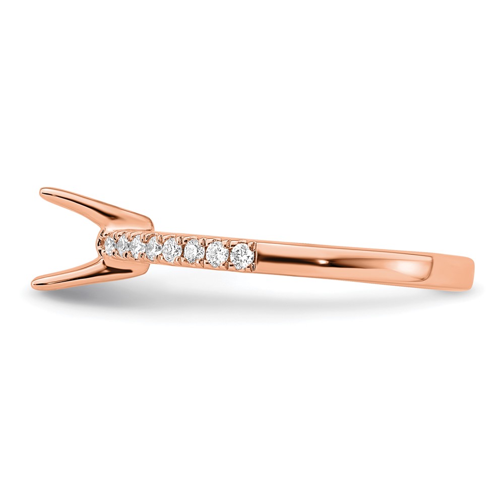 True Origin 14K Rose Gold 1/6 carat Lab Grown Diamond VS  D E F Semi Mount Princess Engagement Ring (RM2636E-075-RLD)