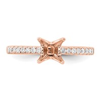 True Origin 14K Rose Gold 0.17 Carat Lab Grown Diamond VS+ F+ Semi-Mount Princess Engagement Ring view 4
