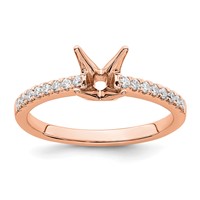 True Origin 14K Rose Gold 0.17 Carat Lab Grown Diamond VS+ F+ Semi-Mount Princess Engagement Ring view 1