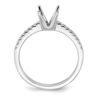 14K White Gold 0.17 Carat Lab Grown Diamond VS SI+ G+ Princess 0.75 Carat Center Semi Mount Engagement Ring view 2