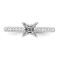 14K White Gold 0.17 Carat Lab Grown Diamond VS SI+ G+ Princess 0.75 Carat Center Semi Mount Engagement Ring view 4