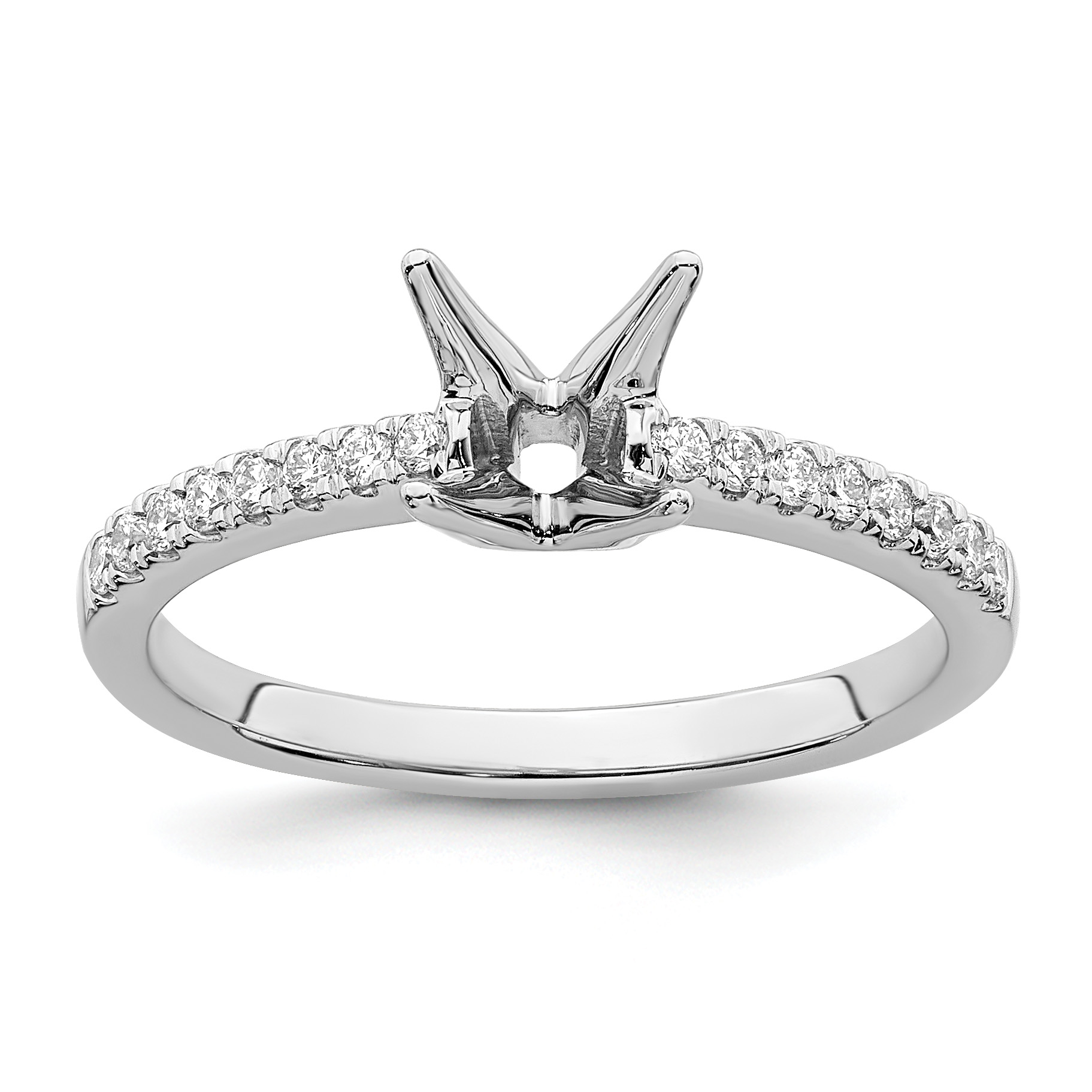 True Origin 14K White Gold 1/6 carat Lab Grown Diamond VS  D E F Semi Mount Princess Engagement Ring (RM2636E-075-WLD)