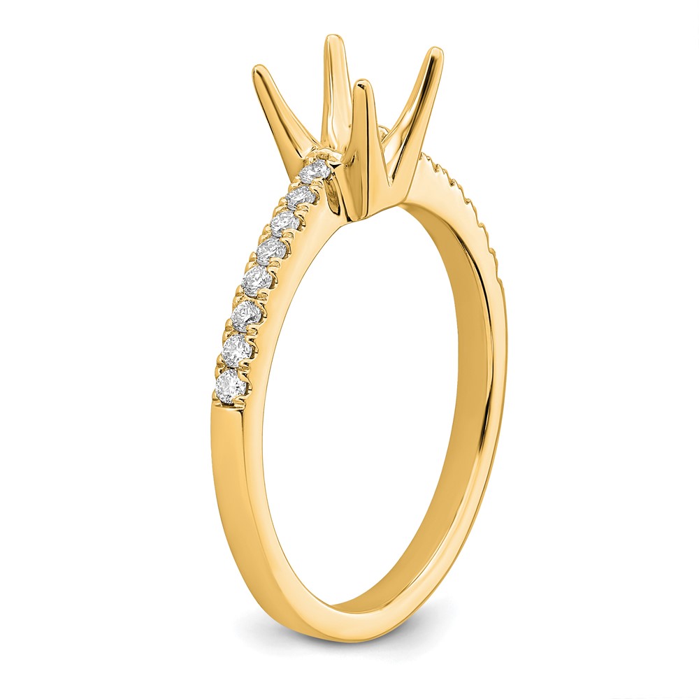 True Origin 14K 1/6 carat Lab Grown Diamond VS  D E F Semi Mount Princess Engagement Ring (RM2636E-075-YLD)