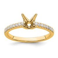 True Origin 14K Yellow Gold 0.17 Carat Lab Grown Diamond VS+ F+ Semi-Mount Princess Engagement Ring view 1