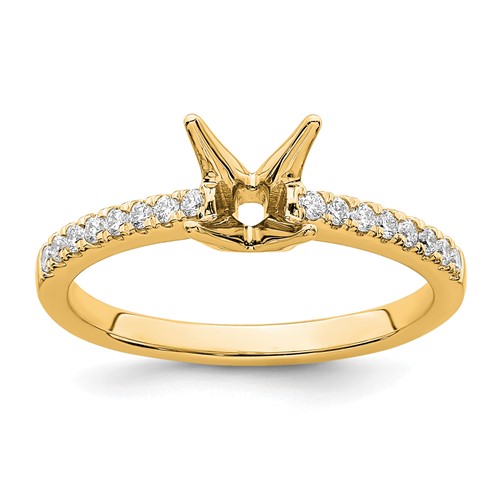 True Origin 14K Yellow Gold 0.17 Carat Lab Grown Diamond VS+ F+ Semi-Mount Princess Engagement Ring