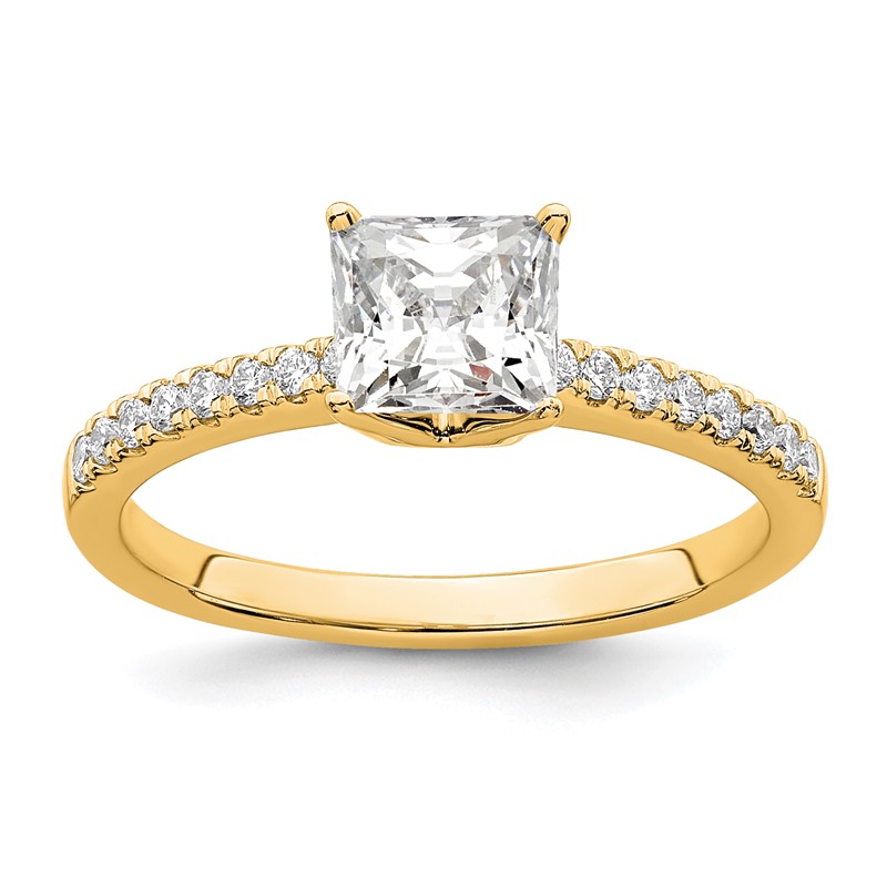 True Origin 14K 1/6 carat Lab Grown Diamond VS  D E F Semi Mount Princess Engagement Ring