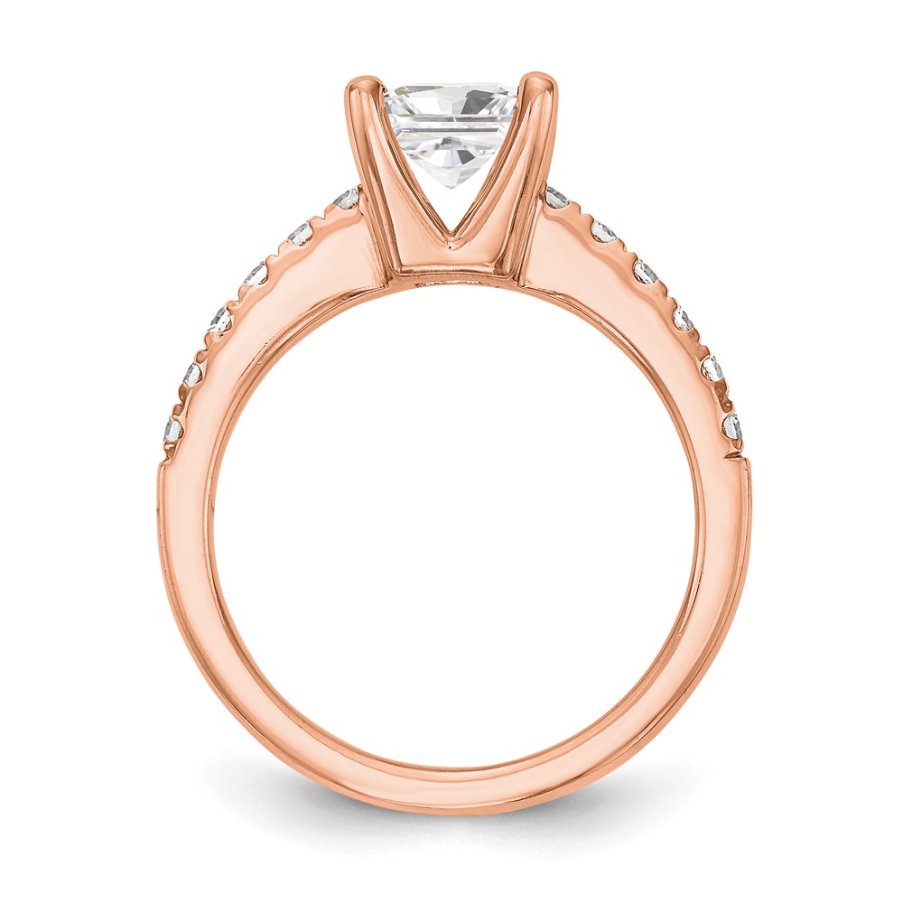 True Origin 14K Rose Gold 1/5 carat Lab Grown Diamond VS  D E F  Semi Mount Princess Engagement Ring (RM2636E-100-RLD)