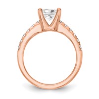 True Origin 14K Rose Gold 0.20 Carat Lab Grown Diamond VS+ F+ Semi-Mount Princess Engagement Ring view 2