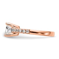 True Origin 14K Rose Gold 0.20 Carat Lab Grown Diamond VS+ F+ Semi-Mount Princess Engagement Ring view 3