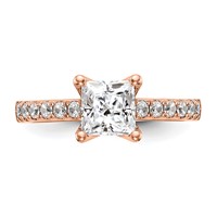True Origin 14K Rose Gold 0.20 Carat Lab Grown Diamond VS+ F+ Semi-Mount Princess Engagement Ring view 4