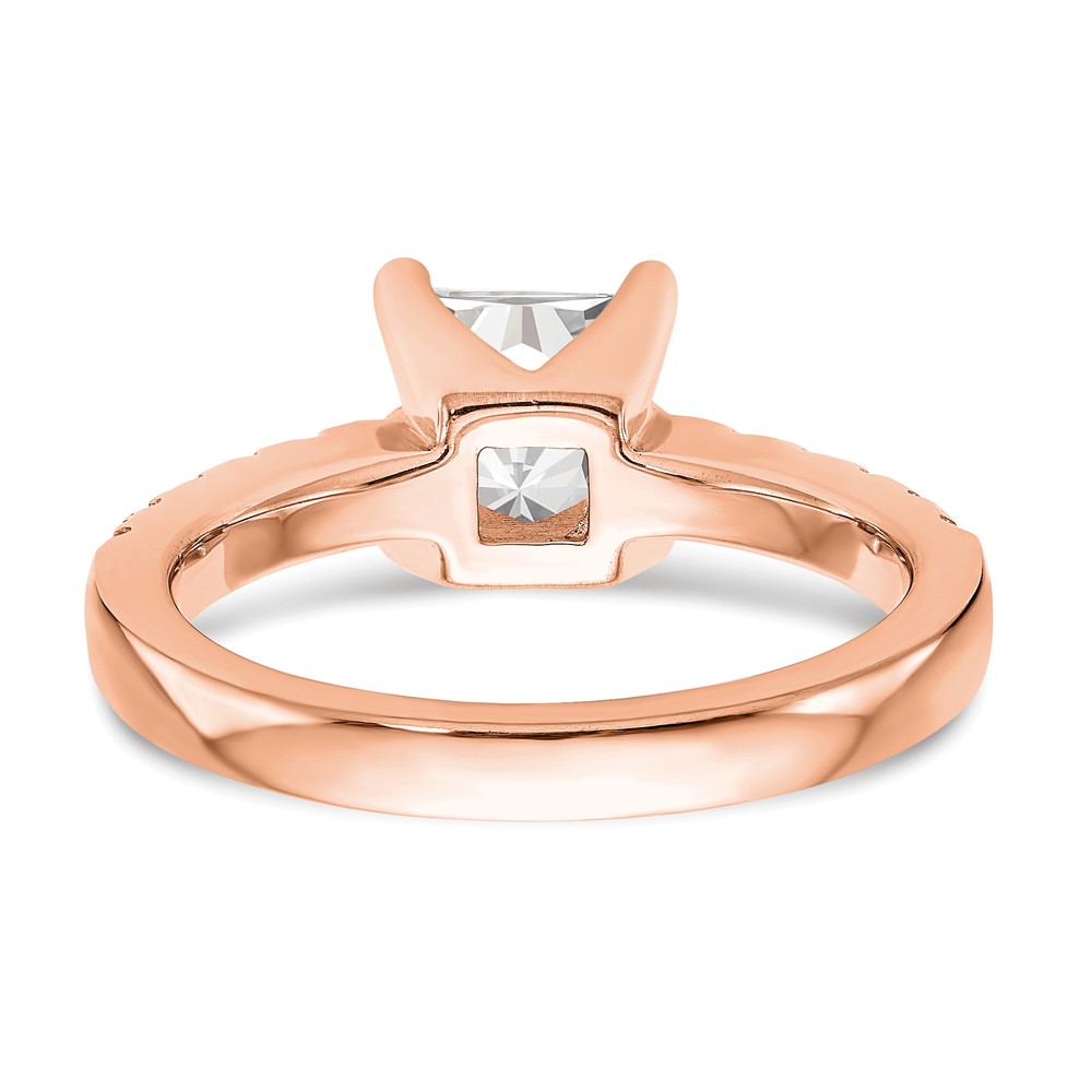 True Origin 14K Rose Gold 1/5 carat Lab Grown Diamond VS  D E F  Semi Mount Princess Engagement Ring (RM2636E-100-RLD)