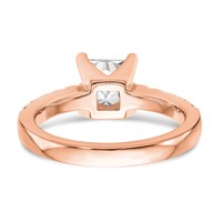 True Origin 14K Rose Gold 0.20 Carat Lab Grown Diamond VS+ F+ Semi-Mount Princess Engagement Ring view 5