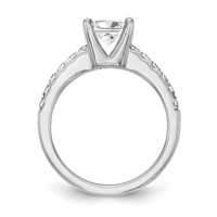 14K White Gold 0.20 Carat Lab Grown Diamond VS SI+ G+ Princess 1 Carat Center Semi Mount Engagement Ring view 3